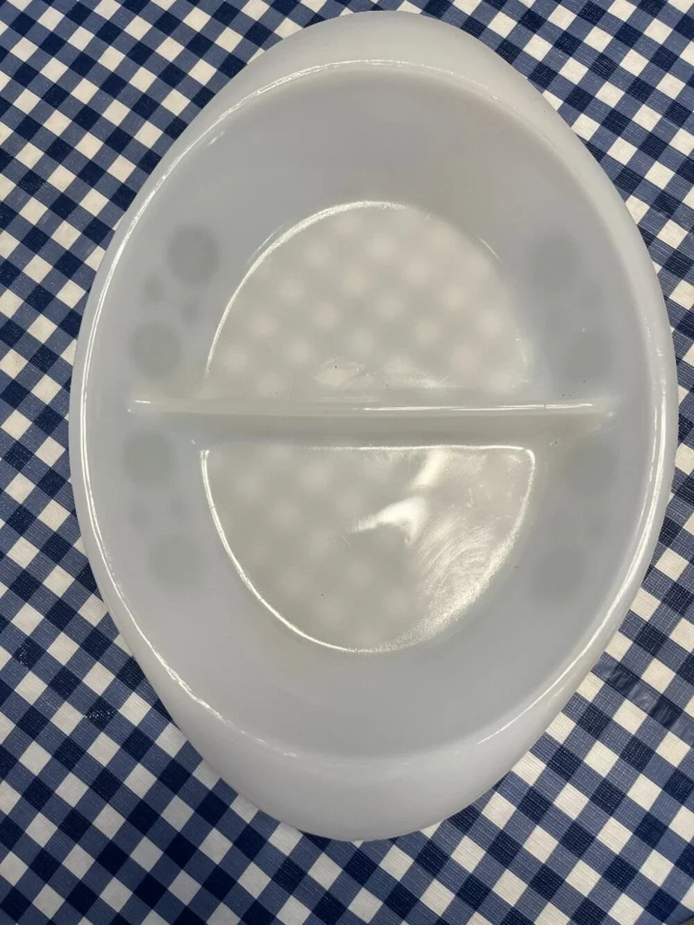 Vintage divided Bakeware with Green Geometric Design